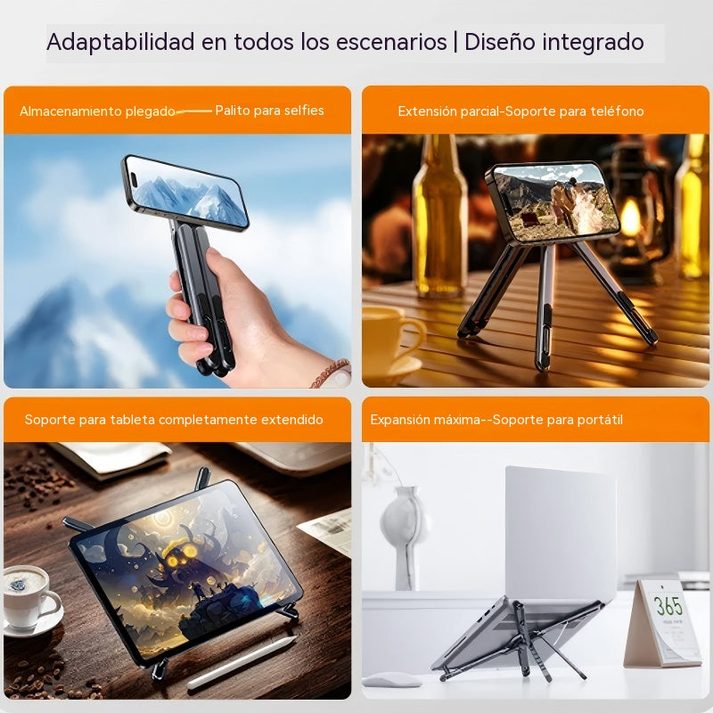 💻✨ Soporte Magnético 4 en 1 para Laptop | Ajustable, Plegable y Ergonómico con Soporte para Móvil 📱