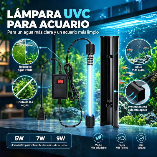 🦠✨ Esterilizador UV Sumergible – Lámpara Germicida Ultravioleta para Acuario, Estanque y Pecera 💧