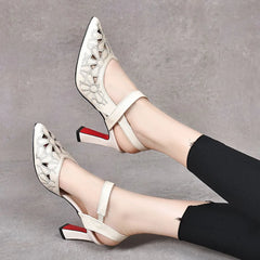 💥49% de descuento🔥【35-41】Tacones altos monocromáticos cómodos con punta puntiaguda