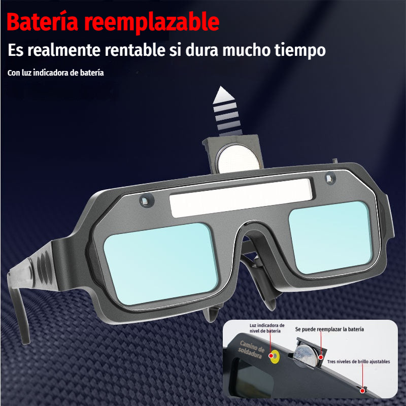 💥🔥🕶️Gafas de soldadura con atenuación automática, doble protección contra el deslumbramiento y los rayos UV.