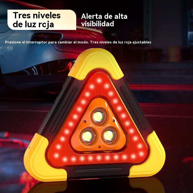 🚨☀️ Triángulo de Emergencia Solar 3 en 1 con Luces LED – Máxima Visibilidad y Seguridad en la Carretera ⚠️