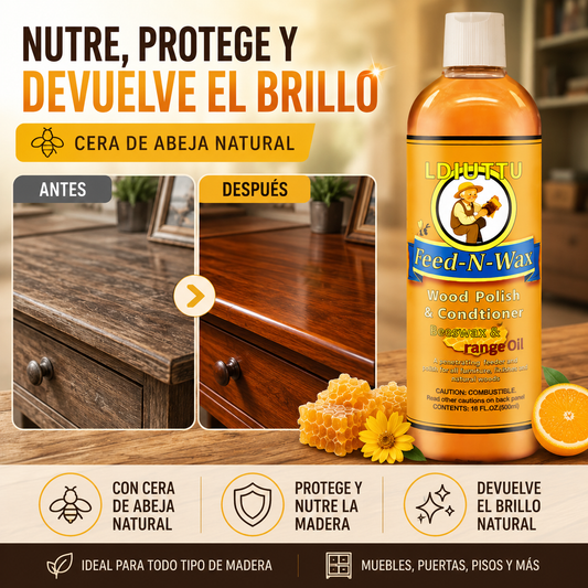 🔥Oferta por tiempo limitado✨Crema de cera de abeja natural de alta eficacia para pulir y limpiar madera.