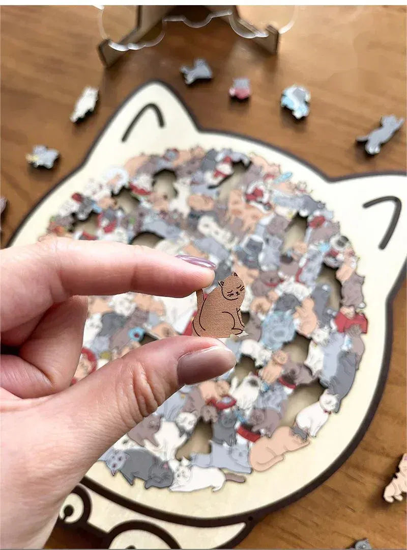 ⏳ Oferta por tiempo limitado -50% ⏰ Puzzle de Madera en Forma de Gato de 135 Piezas 😸✨