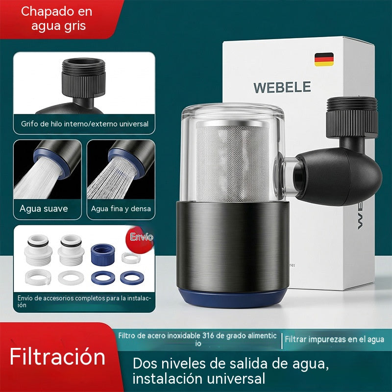 ✅✅【2 por 27 euros】💦👍🏻Filtro purificador de agua para grifo de acero inoxidable
