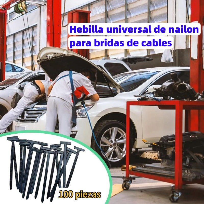 🚗🚗【100 piezas】Hebilla universal de nailon para bridas de cables. Clips para bridas de cables de coche.