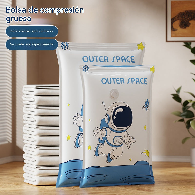 🧳【Juego de 5 piezas】💨 Bolsa de almacenamiento al vacío grande y compresible: no requiere bomba, es a prueba de fugas e ideal para ahorrar espacio en maletas y en casa ✈️