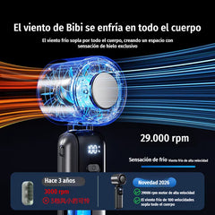 ❄️ Ventilador Portátil de Mano Refrigerante de Alta Velocidad 🌬️ 100 Niveles de Viento Ajustables ✨ Plegable y con Pantalla Digital