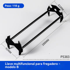 🔥Compre 1 y obtenga 1 gratis（2 piezas） Llave multifuncional para fregaderos, para el mantenimiento, instalación y desmontaje de grifos.