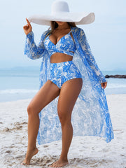 🩱🏖️【Descuento del último día】【40-100KG】Conjunto de traje de baño de tres piezas sexy y moderno