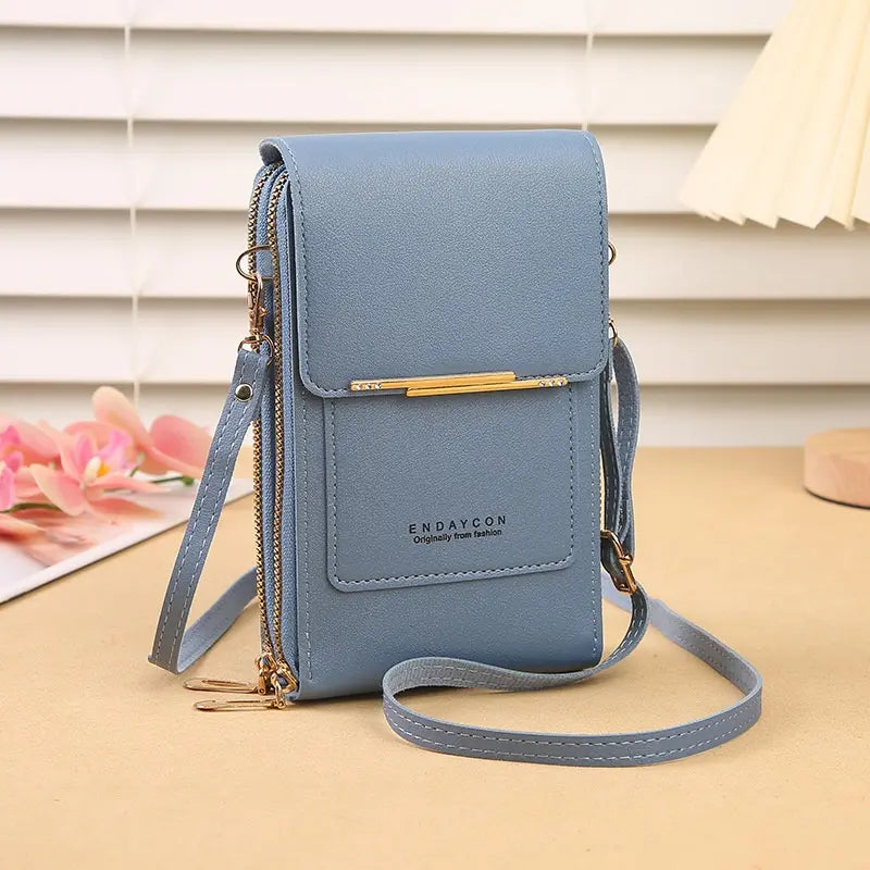 📢 ¡50% de descuento! 👜 Bolso bandolera pequeño de piel auténtica para mujer, compatible con dispositivos con pantalla táctil.