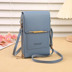 📢 ¡50% de descuento! 👜 Bolso bandolera pequeño de piel auténtica para mujer, compatible con dispositivos con pantalla táctil.