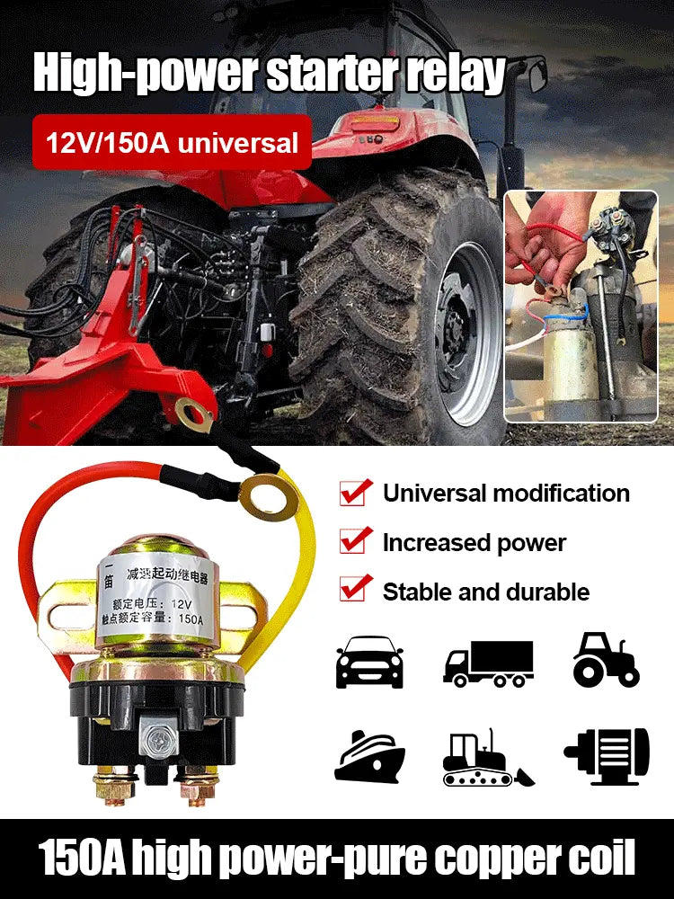 【Compra 1, llévate 1 gratis】🚚Relé de arranque de motor de 12 V/24 V, adecuado para automóviles, vehículos agrícolas, etc.