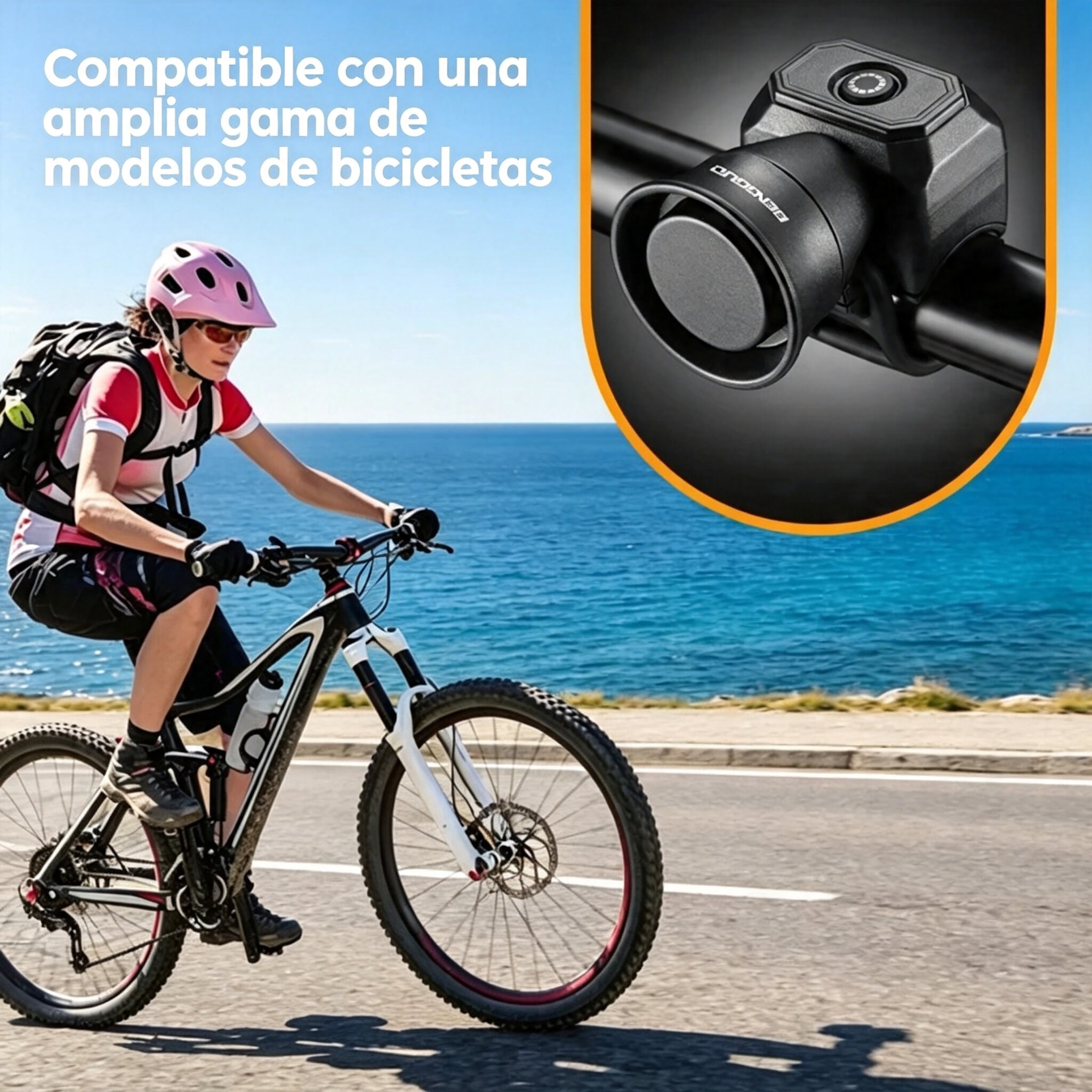 🔔2 unidades a 28 euros⚡ Claxon Eléctrico para Bicicleta 120 dB – Recargable por Tipo‑C, Impermeable IP4, Campana de Seguridad para MTB y Plegable 🚲💨