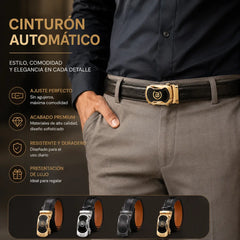 📢📢 ¡50% de descuento! 💼✨ Cinturón de hombre de cuero genuino con hebilla automática, perfecto para el uso diario, la oficina y ocasiones formales.