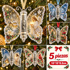 🔥5 piezas🔥Último día con 50% de descuento🎄Adorno de mariposa para regalo de Navidad en efectivo🦋 – Recuerdo navideño para guardar dinero en efectivo💵✨