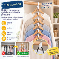 👕✨【Pakiranje od 100】Spojnice za vješalice za odjeću koje štede prostor: Udvostručuju prostor u vašem ormaru; čvrste su i izdržljive.