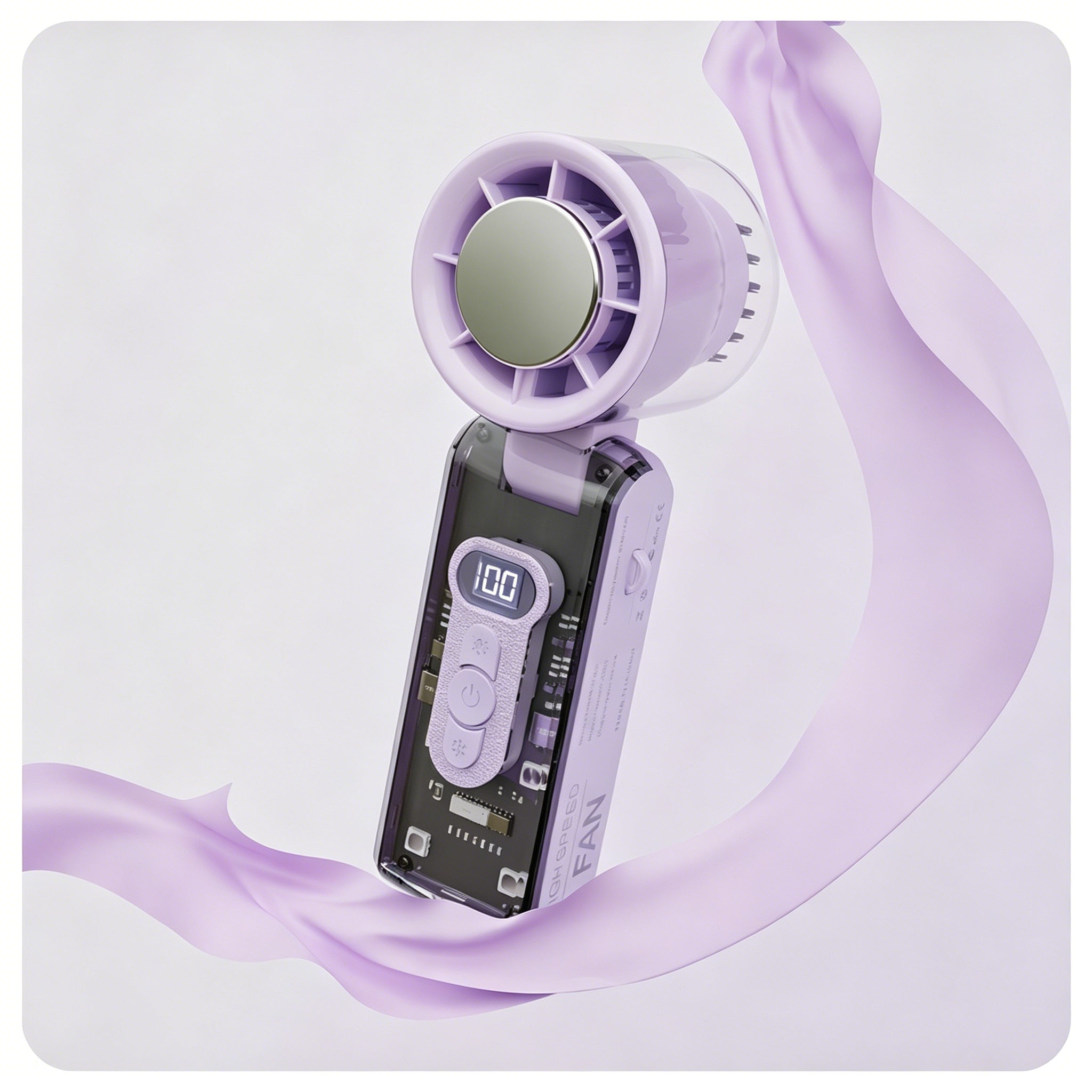 ❄️🌀 Ventilador de mano plegable 3 en 1 – control de velocidad de 100 niveles y refrigeración turbo de 13.000 RPM 🔋 Batería de 1800 mAh, linterna LED + SOS para viajes y camping 🌲🏕️