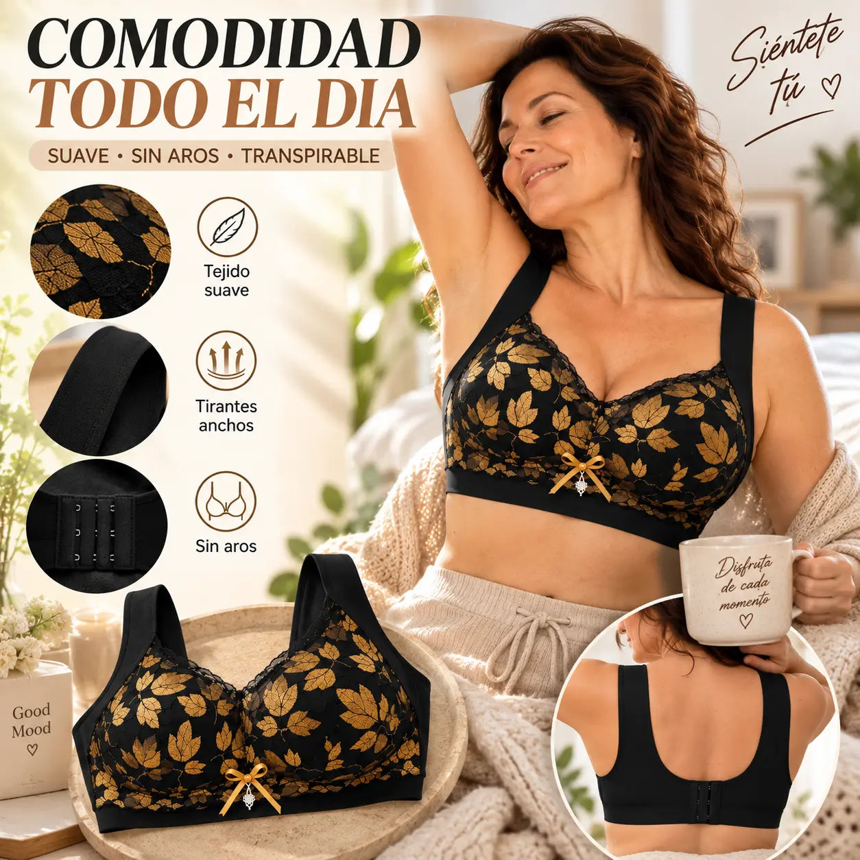 💖【paquete de 3】1 juego 28 euros🥰Sujetador de encaje talla grande M-4XL, sin aro de acero, espalda deslumbrante, sexy y transpirable, sin costuras, 【40-100 kg】
