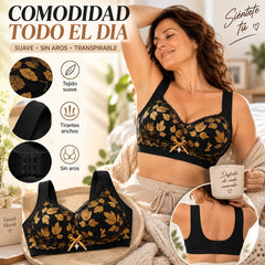 💖【paquete de 3】1 juego 28 euros🥰Sujetador de encaje talla grande M-4XL, sin aro de acero, espalda deslumbrante, sexy y transpirable, sin costuras, 【40-100 kg】