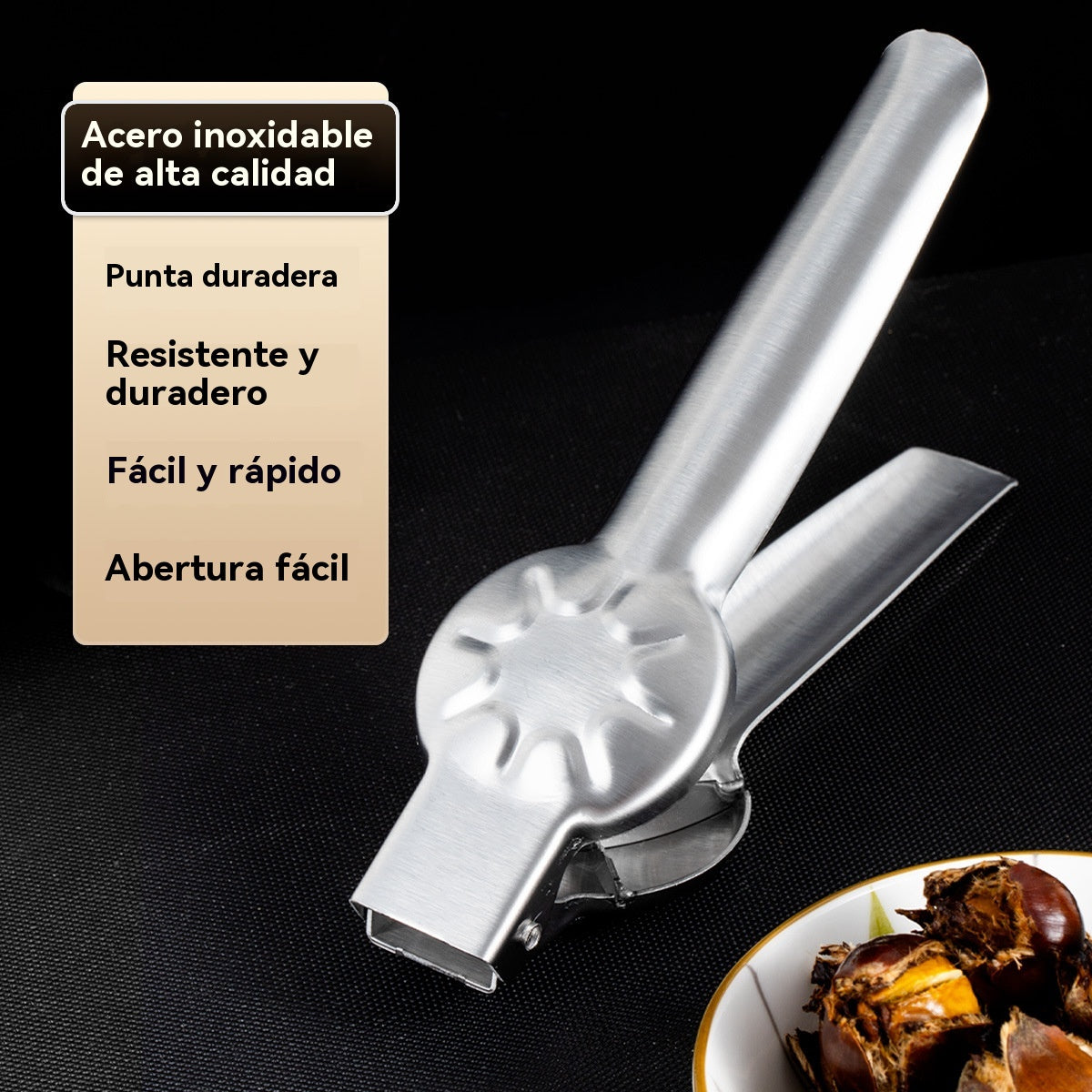 🌰✂️🍽️Clip de apertura de castaño para el hogar, ¡se abre fácilmente con un toque sin lastimarse las manos!💪