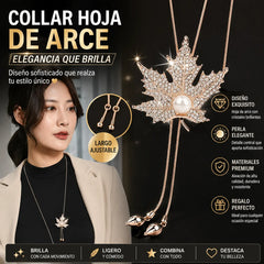 📢📢【Último día con 50% de descuento】✨Nuevo collar de perlas con forma de hoja de arce, elegante y versátil.