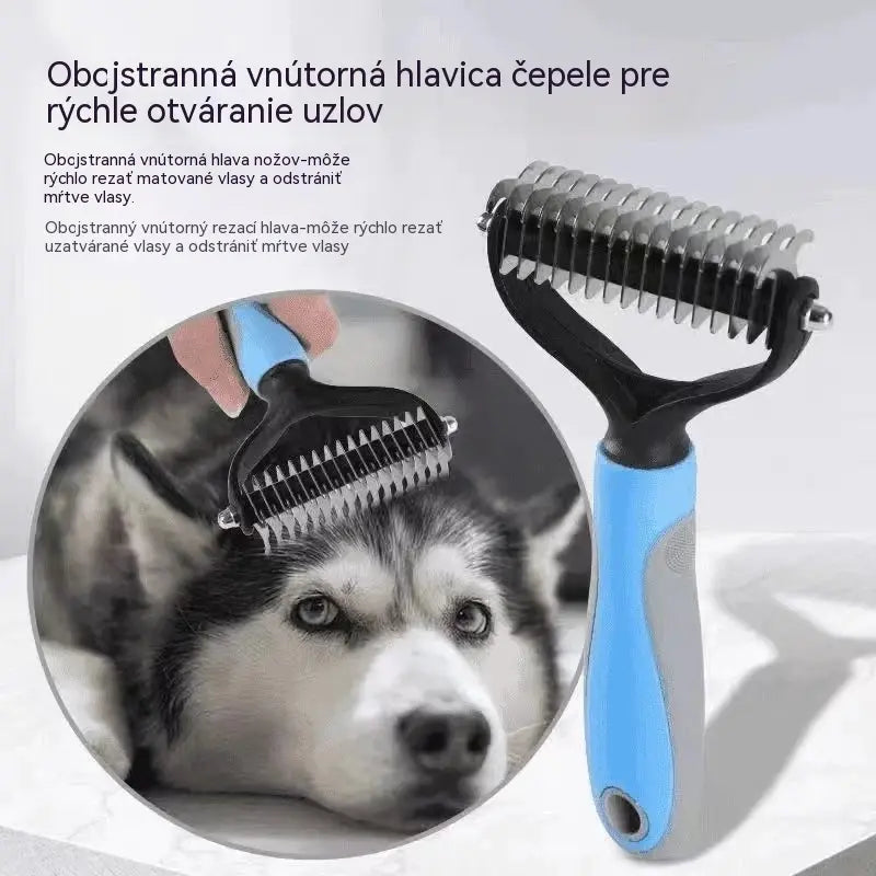 🐶【Kúpte 1 kus a získajte 1 zadarmo, 2 kusy】Obojstranná kefa na starostlivosť o domáce zvieratá a odstraňovanie chlpov