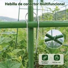 🔥【30 piezas por 25 euros】🌿 Clip Conector de Resorte para Tutores de Jardín | Fijación Cruzada para Tubos de Acero Recubierto | Soporte para Plantas Trepadoras 🔗