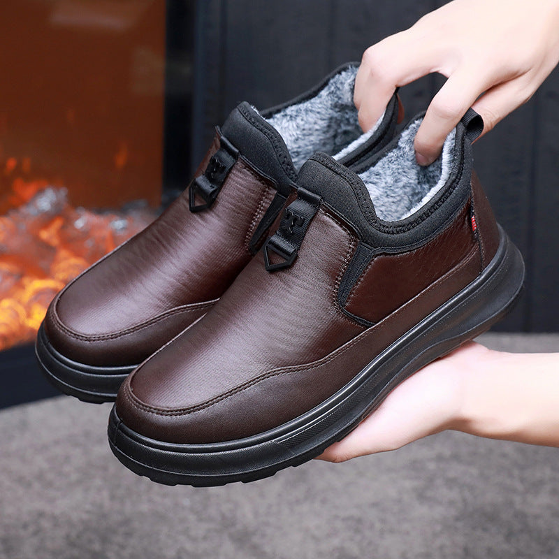 Botas de invierno nuevas para hombre, de terciopelo y algodón grueso.