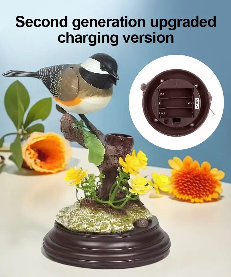 🦜🐦Adornos de pájaros creativos, lindos y controlados por voz para decoración de escritorio de habitación.