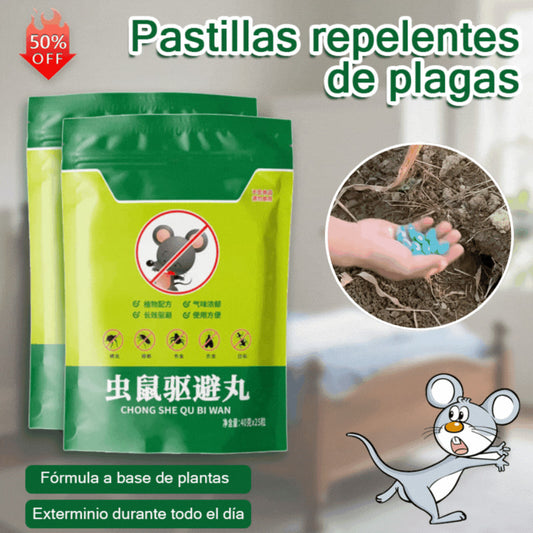 【5 bolsas - 50 cápsulas】 Potentes pastillas anti-ratas y anti-insectos con flores de cristal de hielo.