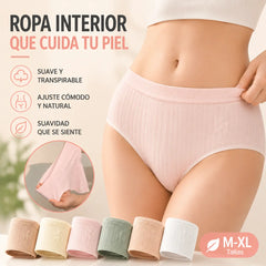 🔥7 piezas【Tallas M-2XL】Nuevas braguitas premium de algodón de talle alto, impermeables y antibacterianas (colección 2026)-【Para pesos de 35 a 100 kg】