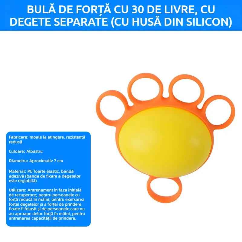Pelota ortopédica para la recuperación de dedos y manos, con anillos de fijación, dispositivo de entrenamiento de fuerza y movilidad para personas mayores o con secuelas de un derrame cerebral.