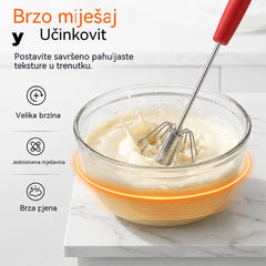 🥳Kupite 1, dobijte 1 gratis🥳💞Prodano više od 50 000 jedinica!🥚💪 50% popusta! Poluautomatska ručna pjenjača za jaja: pritisnite i zavrtite - nije potrebna struja. Pjenjača za jaja i vrhnje u sekundama. Nježno za vaša zapešća! ✨🧁