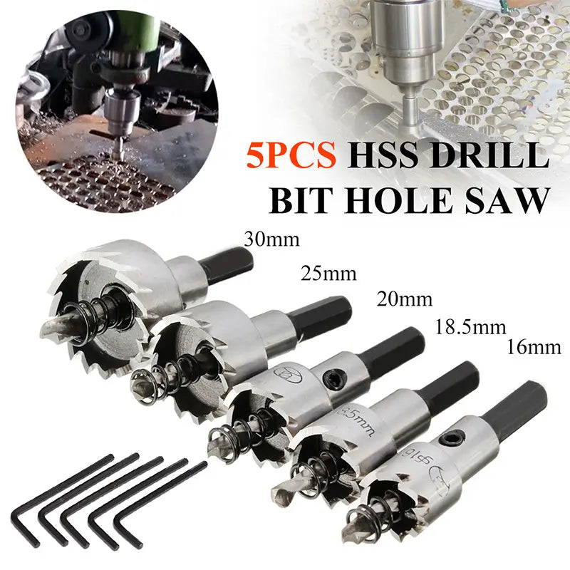 💪🔩【5 piezas】【16-30mm】Abridor/broca de metal de alta velocidad