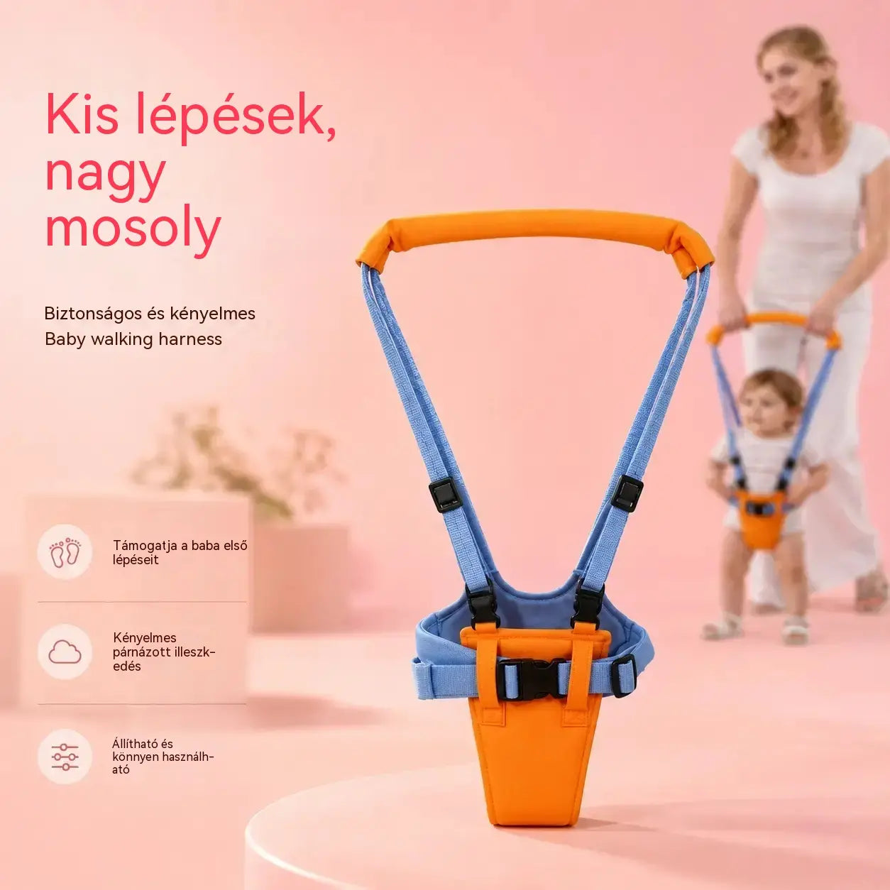 👶🚶 Állítható járókeret levehető csípőüléssel