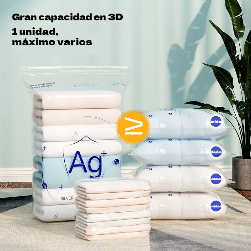 🔥paquete de 5 piezas🔥🧳Bolsa de compresión al vacío tridimensional antibacteriana sin vacío