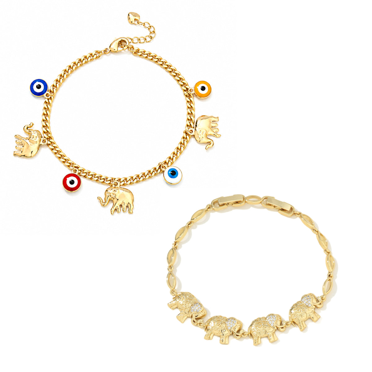 🔥Compra 1 y llévate 1 gratis (2 piezas)📿 🌀 Pulsera de estilo bohemio con colgante de elefante de la suerte: Un colgante con significado, longitud ajustable, material chapado en oro✨