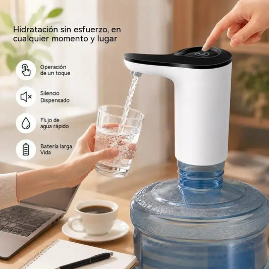 💧【Bomba + Tubo de agua de silicona】Bomba dispensadora de agua eléctrica recargable, dispensación de agua fácil con un solo botón