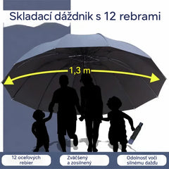 ☔【12 reber】Zložljiv dežnik, odporen proti vetru - vodoodporen in lahek, primeren za dež in sonce. Velik premer za vso družino! ✨
