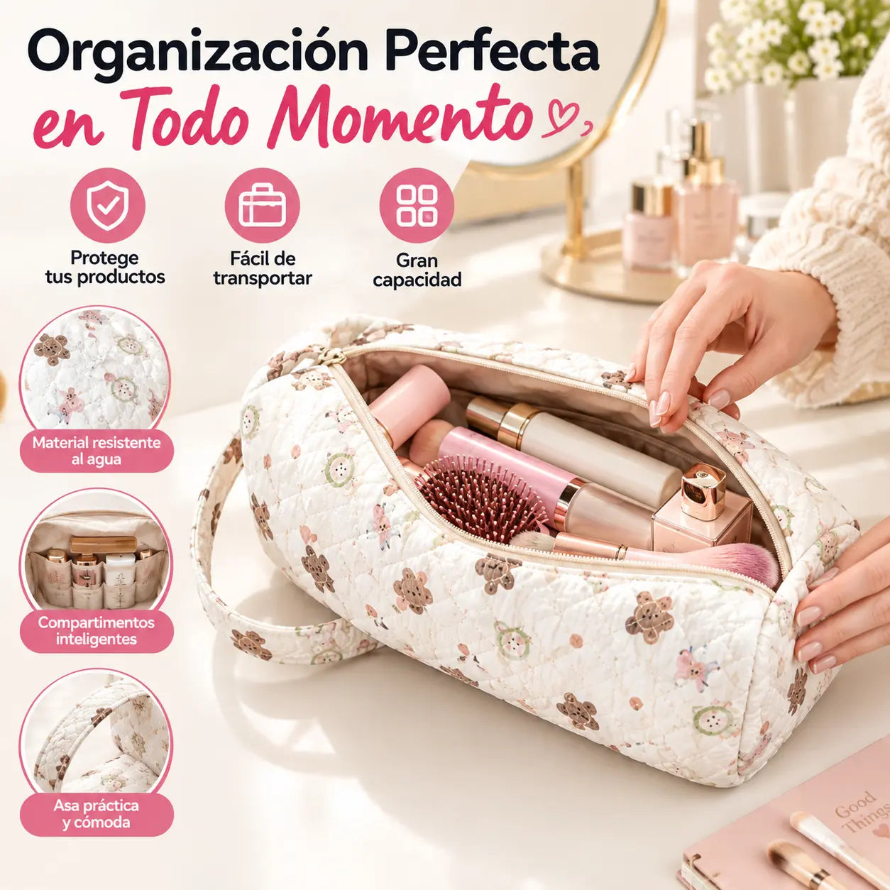 📢📢¡50% de descuento! ⏰Bolso de viaje acolchado portátil multiusos con asa, ideal para secadores de pelo, rizadores y planchas.