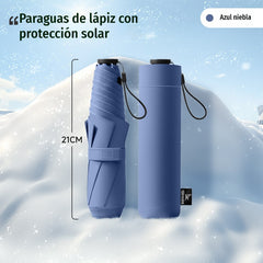 ☂️🌞 Paraguas ultraligero para todo clima – Revestimiento nano negro UPF50+ (protección UV) y alta resistencia al viento