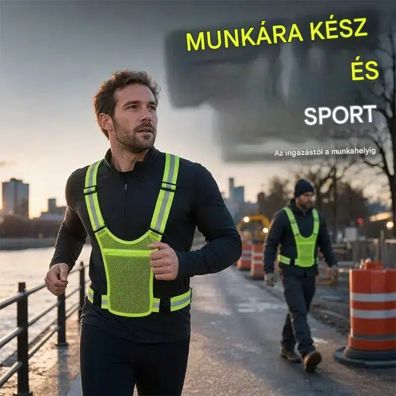 【🔥2 darab】Jelenleg nagy láthatóságú, fényvisszaverő mellény, állítható, zsebekkel, biztonságos futófelszerelés.