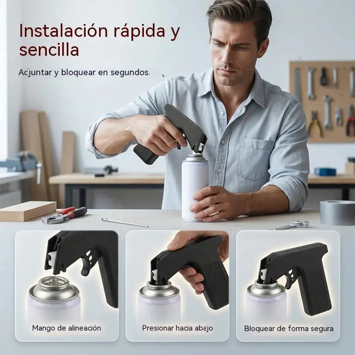 🔥【2 piezas 27 euros】Pistola pulverizadora de mano, Mango auxiliar para pulverizar pintura, Pistola pulverizadora de mano con manivela para paredes de coche, Pulverizador autocebante