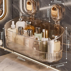 🍽️🔥Estante de almacenamiento con ventosa sin perforaciones, escurridor de pared para cocina y baño