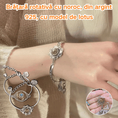 🎁🥰🌸Pulsera giratoria de la suerte con diseño de loto en plata 925