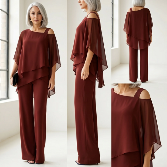 ⏳Oferta por tiempo limitado⏰【50-120KG】👚👖Conjunto de dos piezas para mujer, conjunto de hombros descubiertos agradable para la piel✅【Top + Pantalones】
