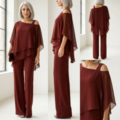 ⏳Oferta por tiempo limitado⏰【50-120KG】👚👖Conjunto de dos piezas para mujer, conjunto de hombros descubiertos agradable para la piel✅【Top + Pantalones】