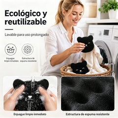 【10 piezas】🐻 Eliminador de Pelos de Mascotas para Lavadora – Diseño de Osito, Reutilizable, Antienredos y Uso en Seco y Húmedo 🧺✨