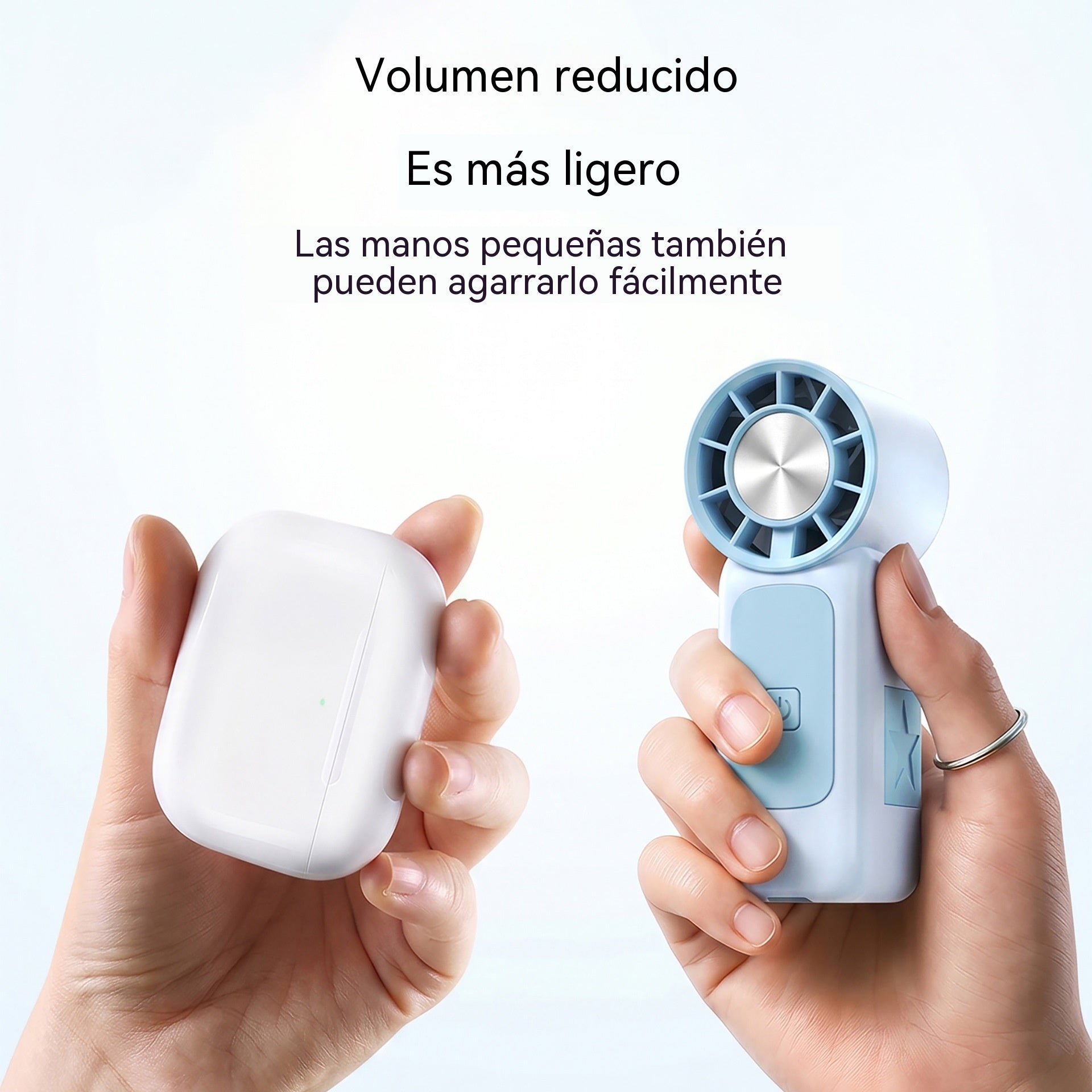 ☀️¡Imprescindible para el verano! Mini ventilador portátil ligero, de alta velocidad y larga vida útil. 🔋Compatible con carga USB.