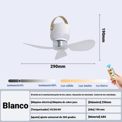 ⏰ Oferta por tiempo limitado: ¡Ventilador de techo recargable con luz LED! 🌬️✨Carga USB